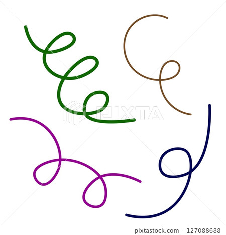 Wavy line squiggles and zigzag patterns in a playful, abstract design. Pencil strokes and doodles Wavy line squiggles and zigzag patterns in a playful, abstract design. Pencil strokes and doodles 127088688
