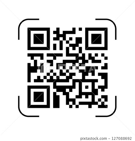 QR code scan frame with mobile design for cashless payment. Smart barcode reader technology for 127088692