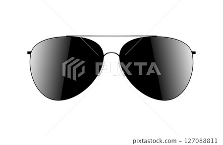 Realistic sunglasses. Summer glasses for eye protection. vector illustration Realistic sunglasses. Summer glasses for eye protection. vector illustration 127088811