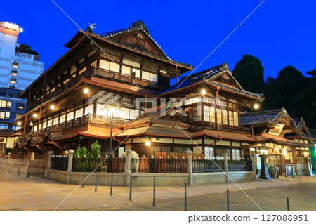 [Ehime Prefecture] Night view of the renovated Dogo Onsen Main Building 127088951