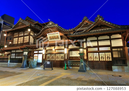 [Ehime Prefecture] Night view of the renovated Dogo Onsen Main Building 127088953