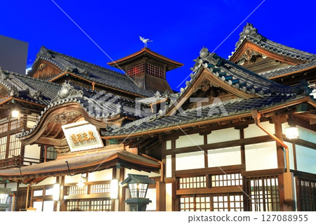[Ehime Prefecture] Night view of the renovated Dogo Onsen Main Building 127088955