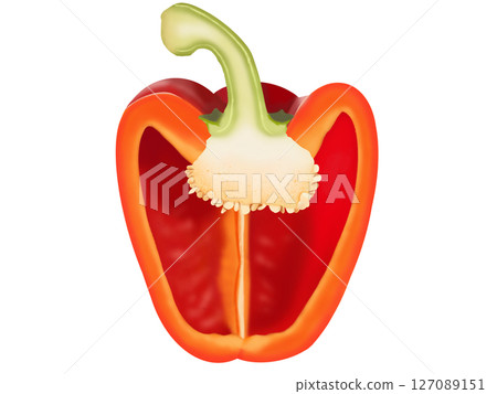 Red paprika cross section 127089151
