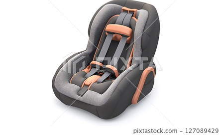 A car seat with a zebra print on it 127089429