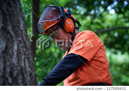 林業、砍伐、工作、高級、鏈鋸 林業、砍伐、工作、高級、鏈鋸 127089432