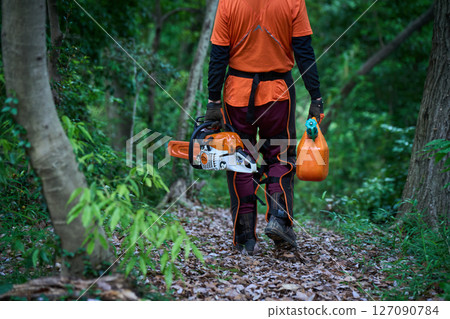 林業、砍伐、工作、高級、鏈鋸 127090784