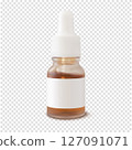 Brown serum bottle skincare facial beauty cosmetic product. Acne treatment 127091071