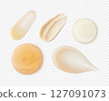 Facial serum and cream smears set realistic vector. Skincare smudges and blobs 127091073