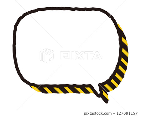 帶有醒目的手寫線條的警告/警告氣泡 15 127091157