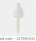 White pipette with facial yellow serum or essential oil isolated realistic vector illustration 127091331