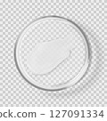 Glass Petri dish with Hyaluronic acid moisturizer gel stroke isolated realistic vector illustration 127091334