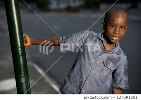 cute little boy playing with the bar cute little boy playing with the bar 127091681