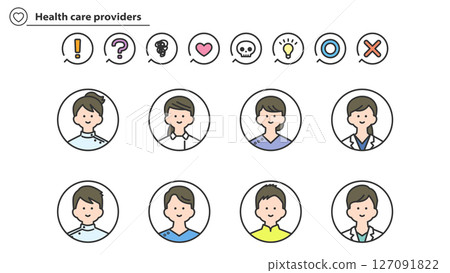 Medical worker avatar set Medical worker avatar set 127091822