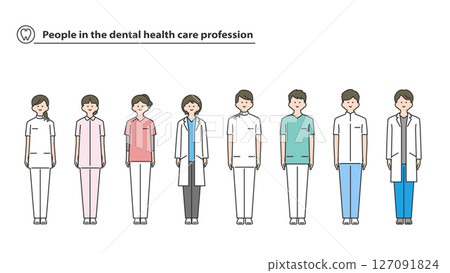 Dental care worker avatar set 127091824