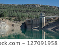 View on the dam built on La Bolera Reservoir, near the municipality of Pozo Alcon, in the province of Jaen, Spain. 127091958