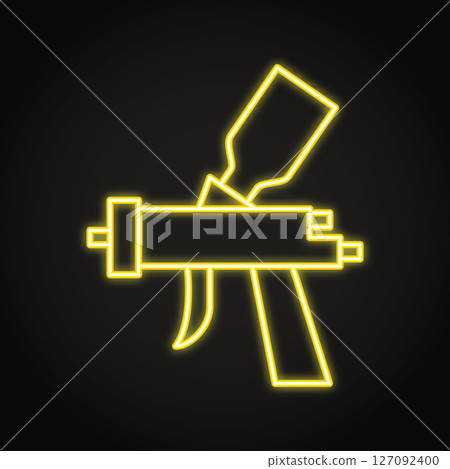 Paint gun neon line icon 127092400