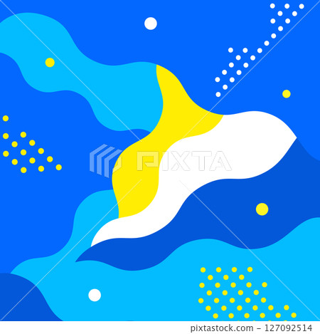 藍色波浪圖案，具有相交波浪的抽象向量背景材料 127092514