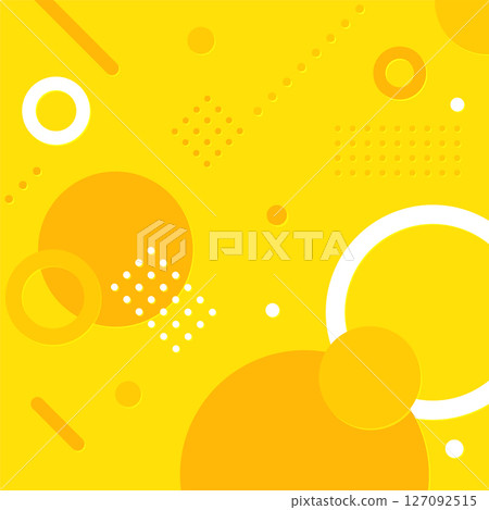 清新的黃色幾何圖案搭配流行的孟菲斯設計，讓您沉浸在夏日氛圍中 127092515