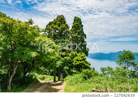 View of Lake Biwa from the summit of Shizugatake, Nagahama City, Shiga Prefecture View of Lake Biwa from the summit of Shizugatake, Nagahama City, Shiga Prefecture 127092639