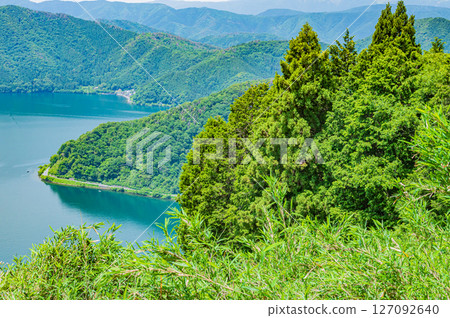 View of Lake Biwa from the summit of Shizugatake, Nagahama City, Shiga Prefecture View of Lake Biwa from the summit of Shizugatake, Nagahama City, Shiga Prefecture 127092640