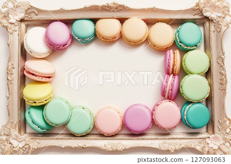 Pastel colored sweets frame 127093063
