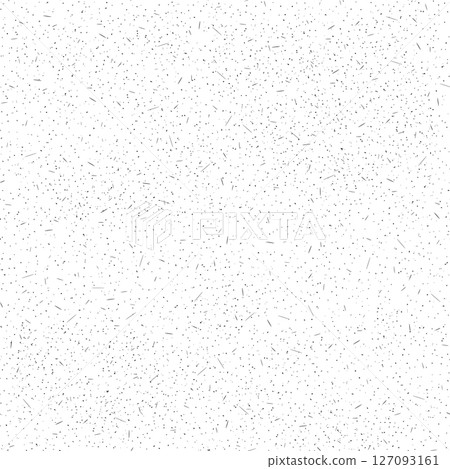 Seamless paper pattern with black speckles and fibers on a white background. Vintage recycled texture ideal for organic packaging, craft projects, or stationery. Drag to swatches panel to use 127093161