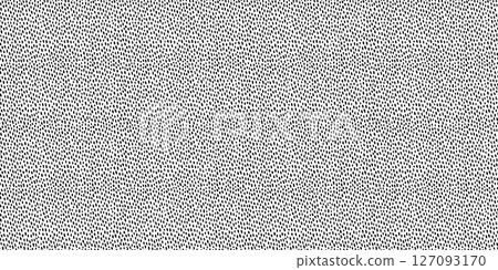 Polka dot horizontal seamless pattern in black and white. Hand drawn vector texture with dense irregular dots and soft grainy flow. Great for abstract print, modern fabric, or minimalist wallpaper. 127093170