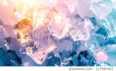 Beautiful light ice background material 127093481
