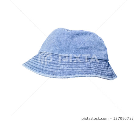 1 blue bucket hat on a white background. 127093752
