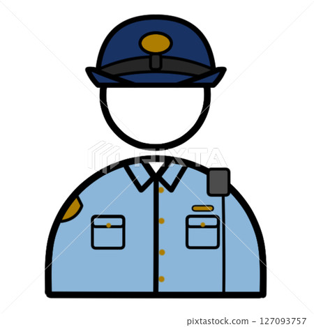 日本夏季制服女警圖示插畫 日本夏季制服女警圖示插畫 127093757