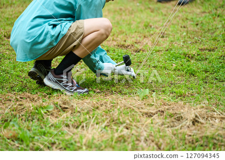 搭帳篷、露營、戶外、烤肉、BBQ、家庭、親子 127094345