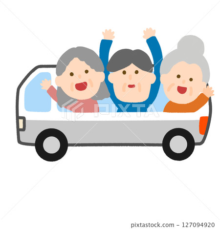 Elderly people riding the bus 127094920