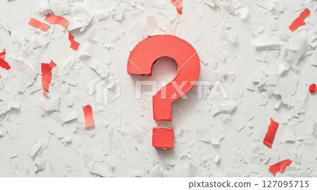 Question mark symbol for FAQ, information, Problem and solution 127095715