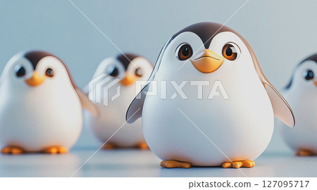 Animated character 3D image og a group of penguins 127095717