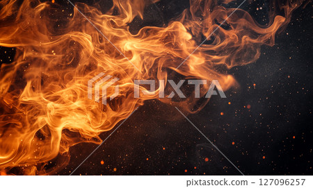 火花、火花和火焰背景 127096257