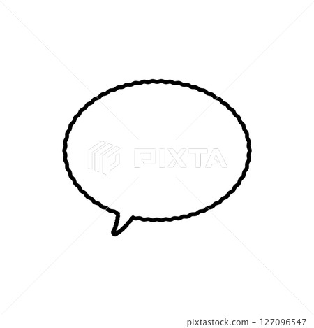 Simple oval speech bubble with rough lines, left-facing 127096547