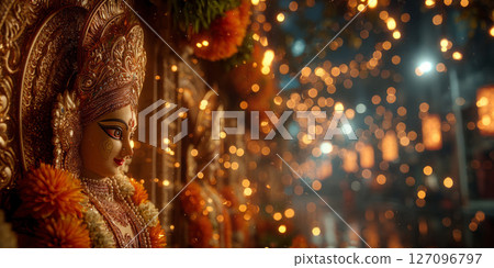 Goddess Lakshmi with Festive Lights Goddess Lakshmi with Festive Lights 127096797