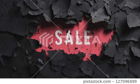 Grunge Torn Paper Posters With Text Sale Background 127096899