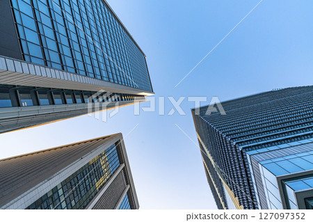 Look up at the building group Look up at the building group 127097352
