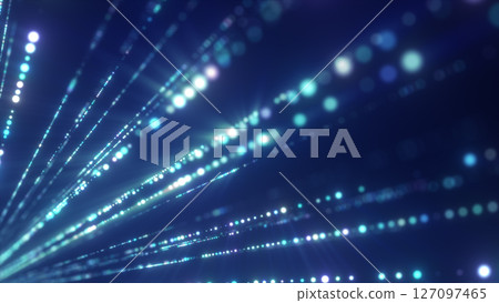 Abstract electric lines with crackling energy pulses on a blue backdrop 127097465