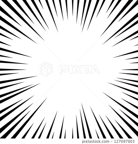 Concentrated lines, black and white, square 127097803