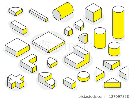 等距部分幾何積木 127097828