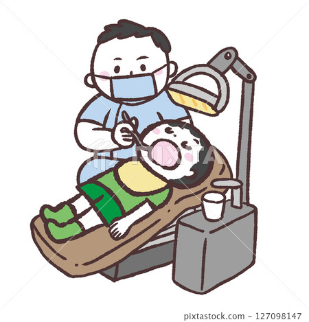 Illustration of a boy undergoing dental treatment Illustration of a boy undergoing dental treatment 127098147