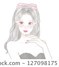 一位女士用雙手摀臉的插圖 127098175