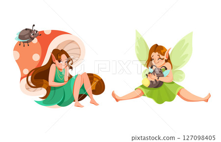 Delightful and Enchanting Fairy Characters Placed in Whimsical and Dreamy Settings 127098405