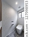 A modern toilet space that combines calm and cleanliness 127098953