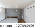 Hotel-like master bedroom with indirect lighting and gray walls 127098956