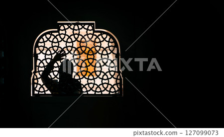 A Muslim girl in a black A Muslim girl in a black 127099073