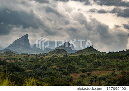 Dramatic Landscape of Pedra do Bispo Rock Formations in Conda, Angola 127099400