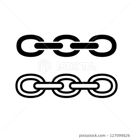 Minimalist black chain symbols on white background Minimalist black chain symbols on white background 127099826